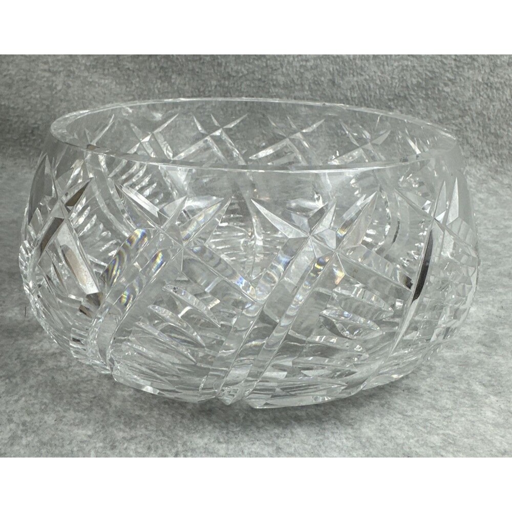 Waterford Vintage Ireland Diamond Faceted 8” Serving Bowl Brilliant Shine Vintge